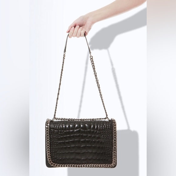 Zara Croc Crossbody With Embossed Chain Boy - Picture 3 of 9